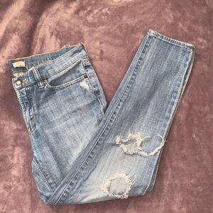 New women’s J.Crew ripped jeans.